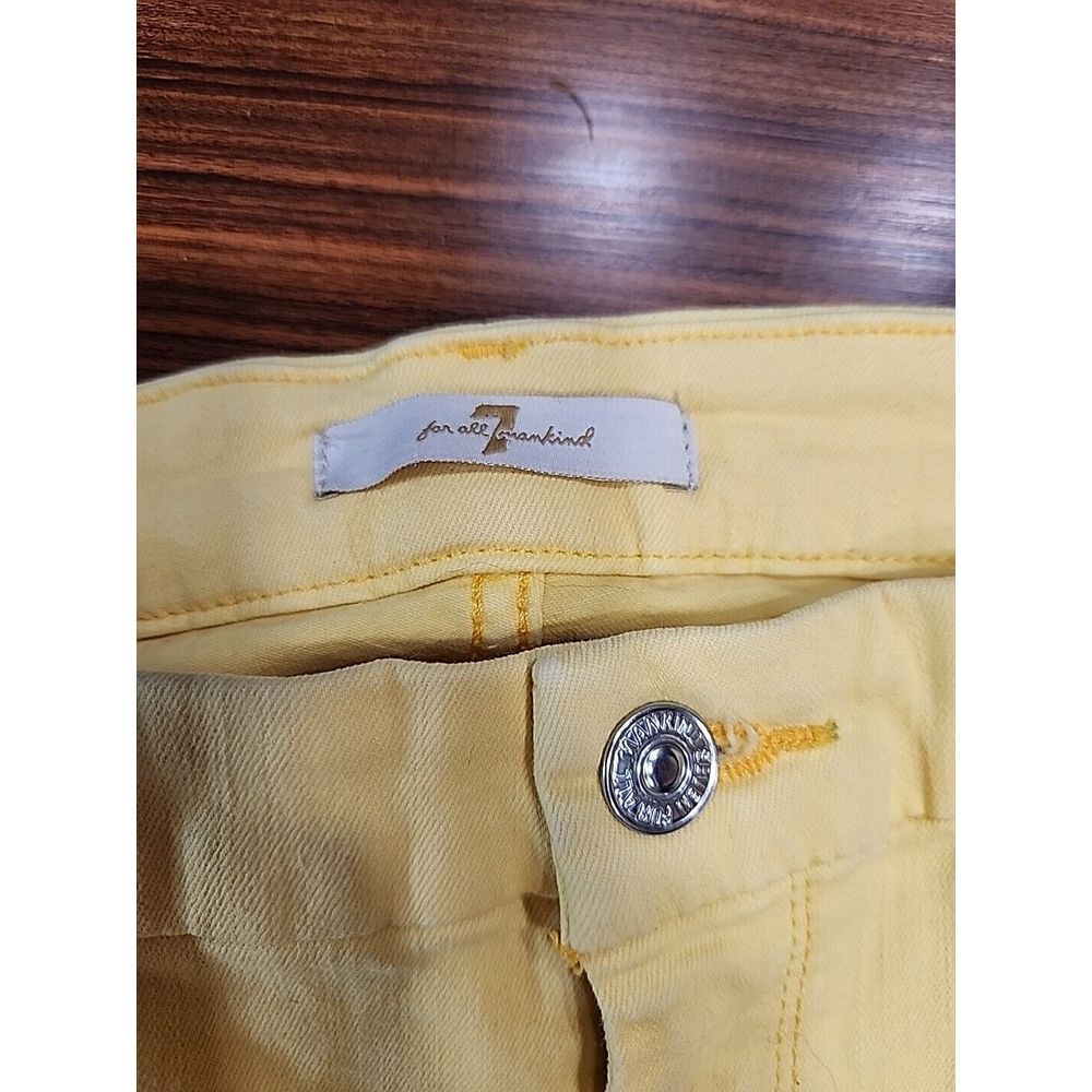 7 Seven for all Mankind Womens 27 Bright Yellow ‎ Summer Jeans - Picture 7 of 10